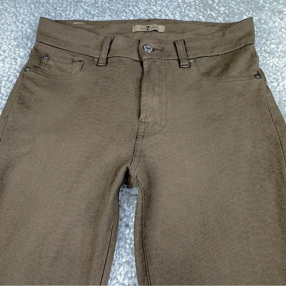 7 for all Mankind Snakeskin Faux Suede Skinny Pants. Stretchy. Size 28 - Picture 7 of 12
